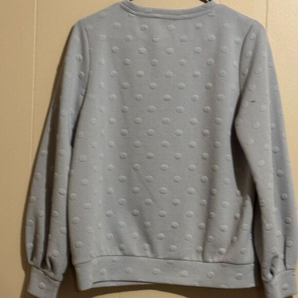 ANTHROPOLOGIE | Lili’s Closet | Women Small gray polka dot pleated cuff top - Picture 2 of 7